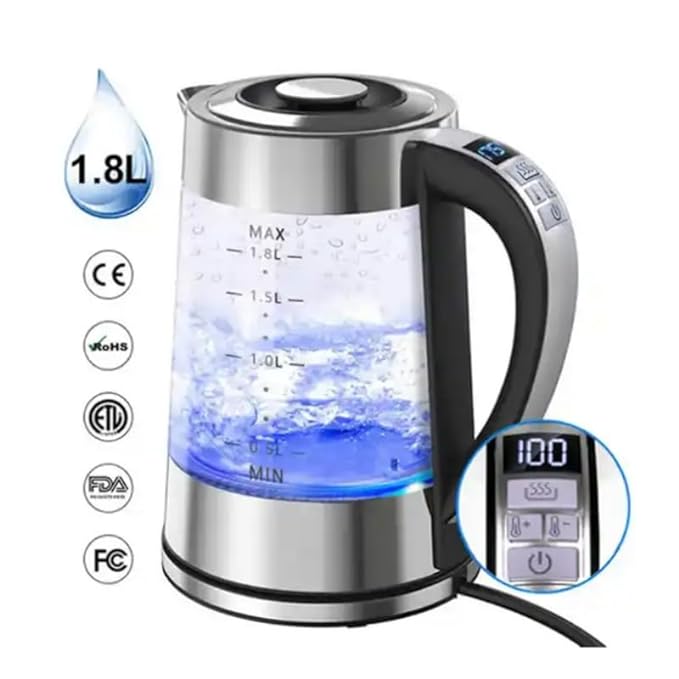 Glass electric on sale kettle temperature control